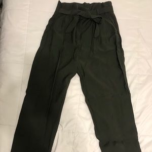 Paper bag Waist Green Pants H&M